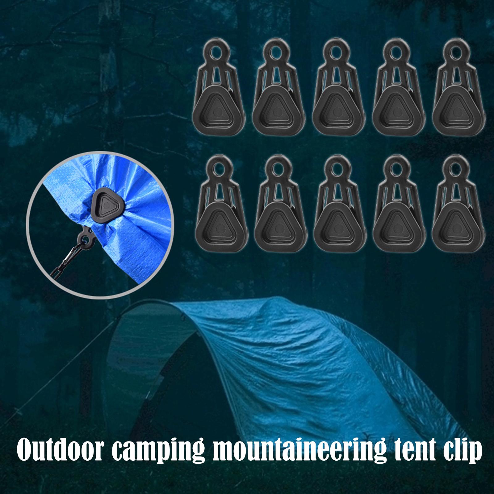 Cheap Goat Tents Outdoor Camping Tent Clip ABS Material Heavy Duty Wind Point Pull Clamp Part Color Rope Clip Hook 2 Awning Windproof Tent U3Y3   